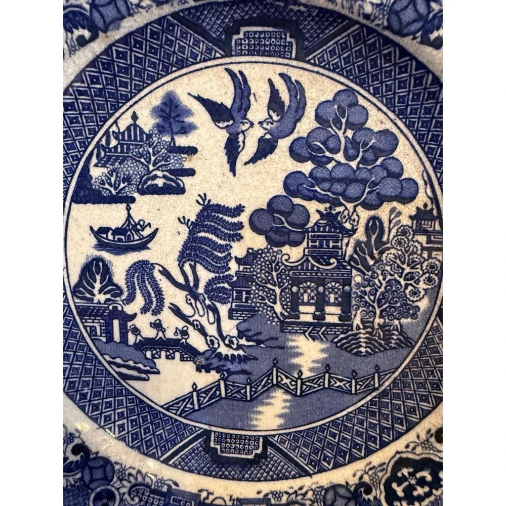 Staffordshire Blue Willow Plate England 9.5